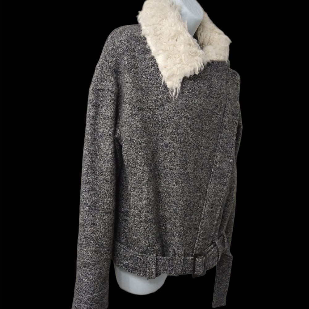 bar III Wool Blend Jacket with Faux Fur Collar Size XS - Picture 2 of 9